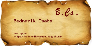 Bednarik Csaba névjegykártya